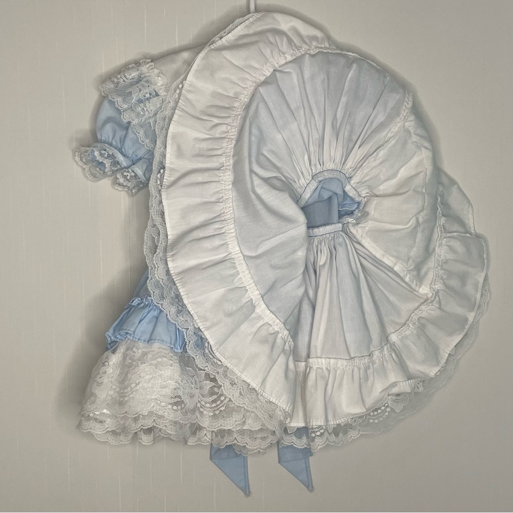 Lid'l Dolly's Ruffle Dress Full Circle Baby Blue Lace
Floral VTG Pageant Size 2T - Picture 7 of 16